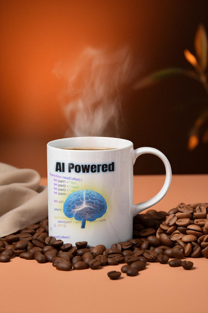AI Powered Coffee Mug, Funny Programmer Coding Gift image 2