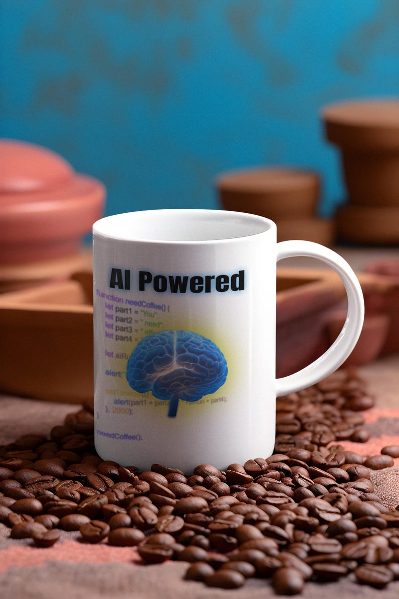 AI Powered Coffee Mug, Funny Programmer Coding Gift image 6