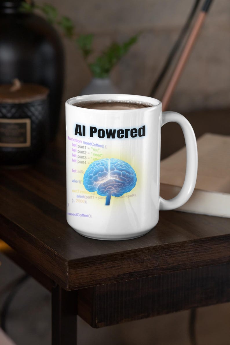 AI Powered Coffee Mug, Funny Programmer Coding Gift image 4