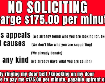 no soliciting sign, no soliciting sticker funny, door sticker, no politics sign, no charity sign, no religious solicitation sign, funny sign