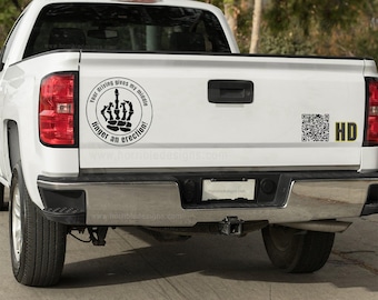 Funny Vinyl Decal, Road Rage Middle Finger Sticker, UV-Resistant Waterproof Car Truck Graphic