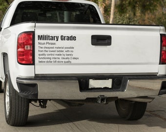 Militaire kwaliteit, het is niet zo flexibel als je denkt, vinyl sticker, vrachtwagenaccessoires, raamsticker voor auto, stickers voor auto's, sticker voor veteranen.
