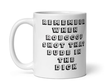 Robocop Funny Coffee Mug, Gift for Him, Gen-X Humor