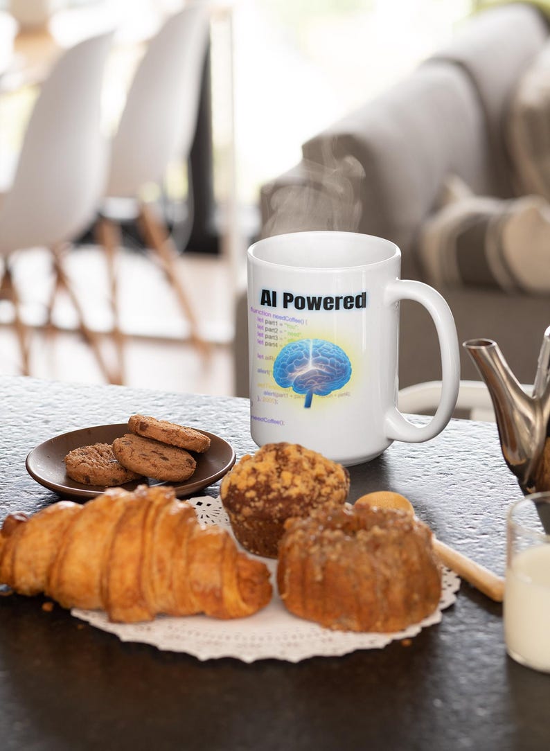 AI Powered Coffee Mug, Funny Programmer Coding Gift image 3