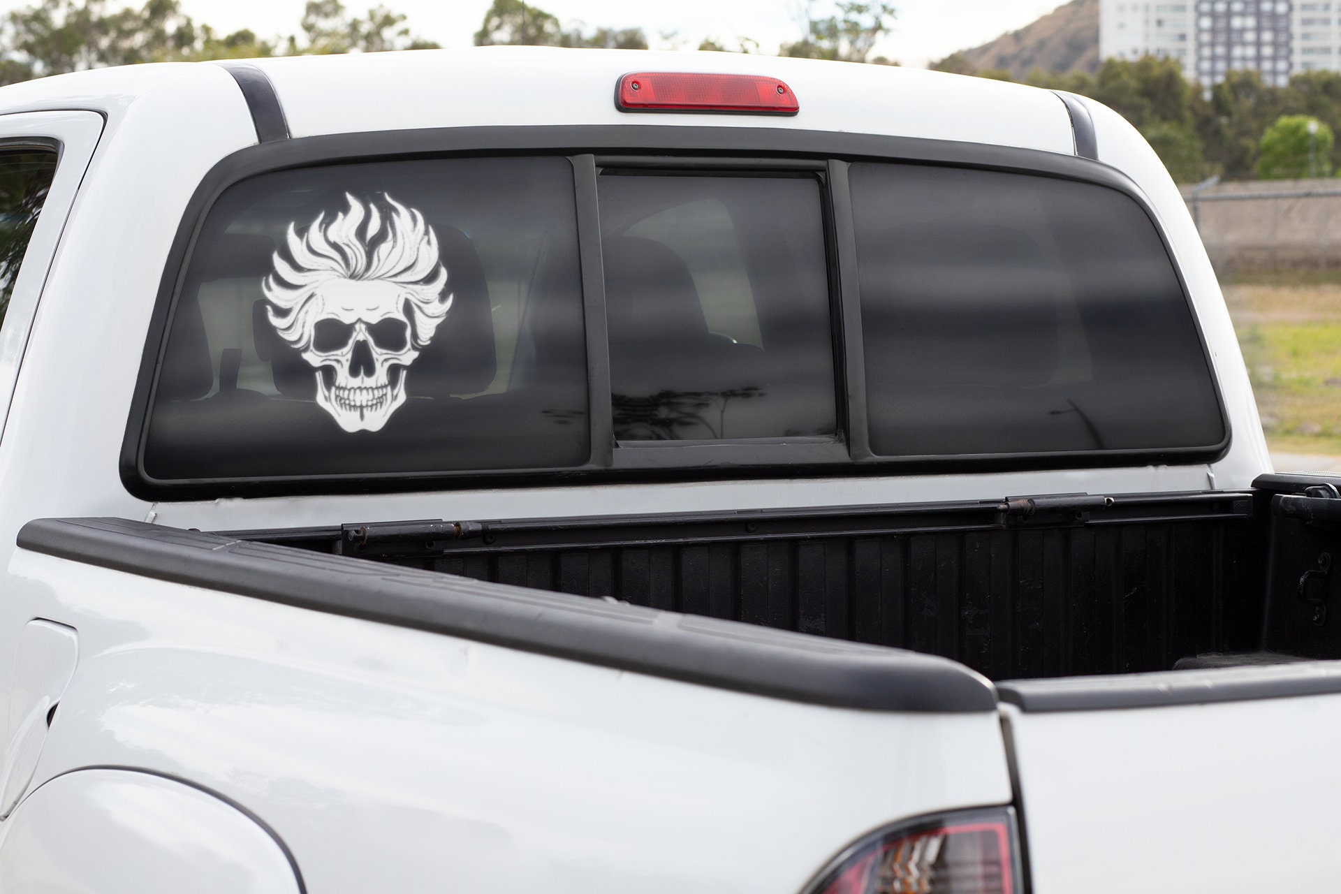 2PC Car Stickers Skull Flames Badge Vinyl Decals for Car Door and Window  Decoration Stickers Car Accessories