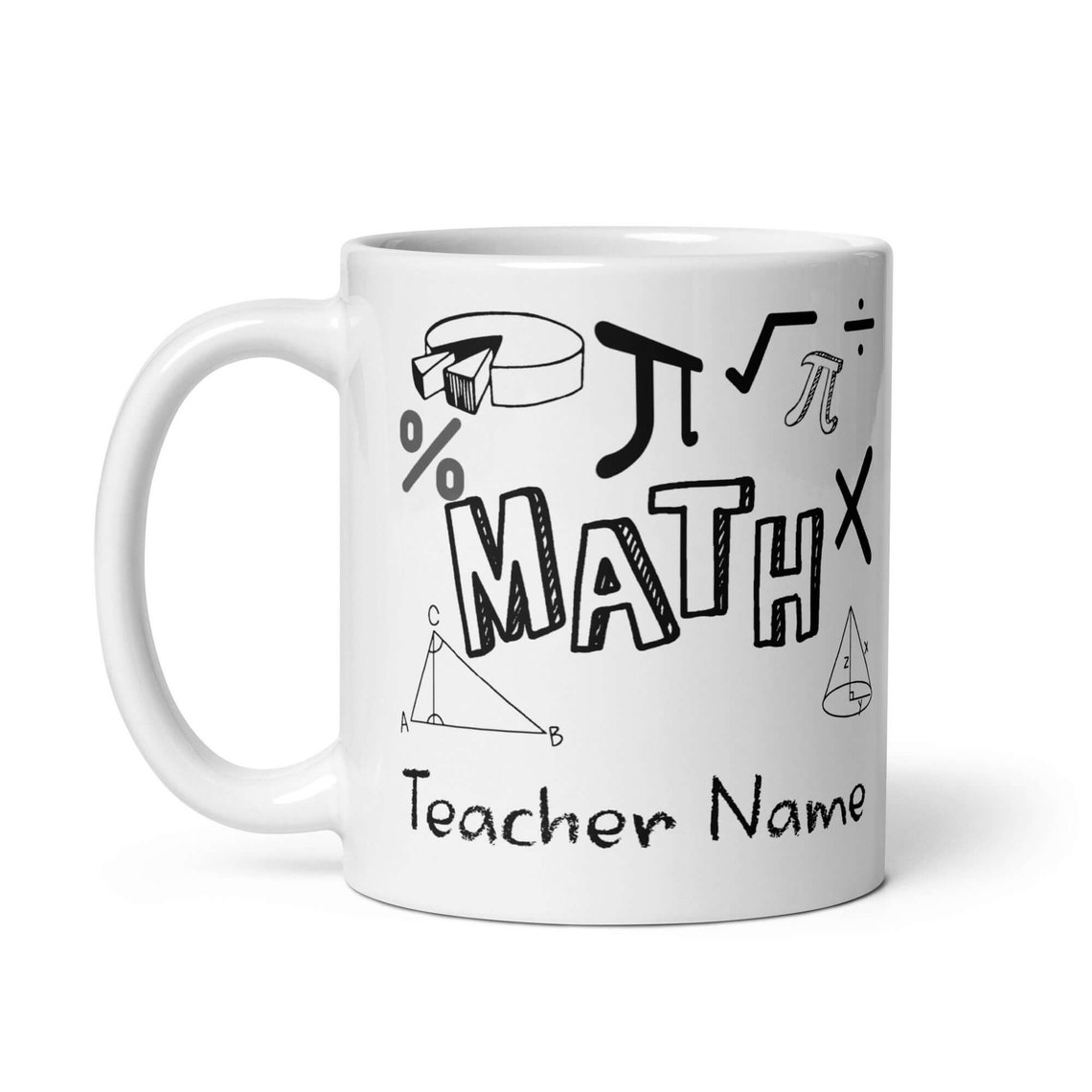 Customizable Math Teacher Mug, Personalized Name Coffee Cup, Math ...