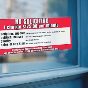 no soliciting sign, no soliciting sticker funny, door sticker, no politics sign, no charity sign, no religious solicitation sign, funny sign