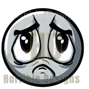 Sad Doodle Emoji Emoticon PNG & SVG Design For T-Shirts