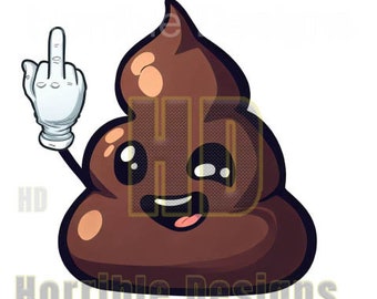 DIGITALER DOWNLOAD Lächelnder Poop Emoji mit Mittelfinger svg, eps, png, pdf, lustig