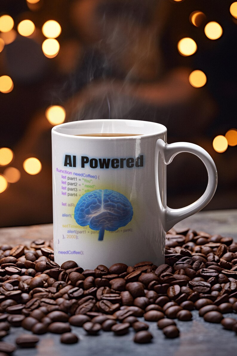 AI Powered Coffee Mug, Funny Programmer Coding Gift image 5