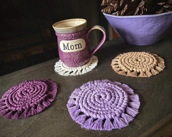 Customizable Macrame Coasters / Boho Coasters