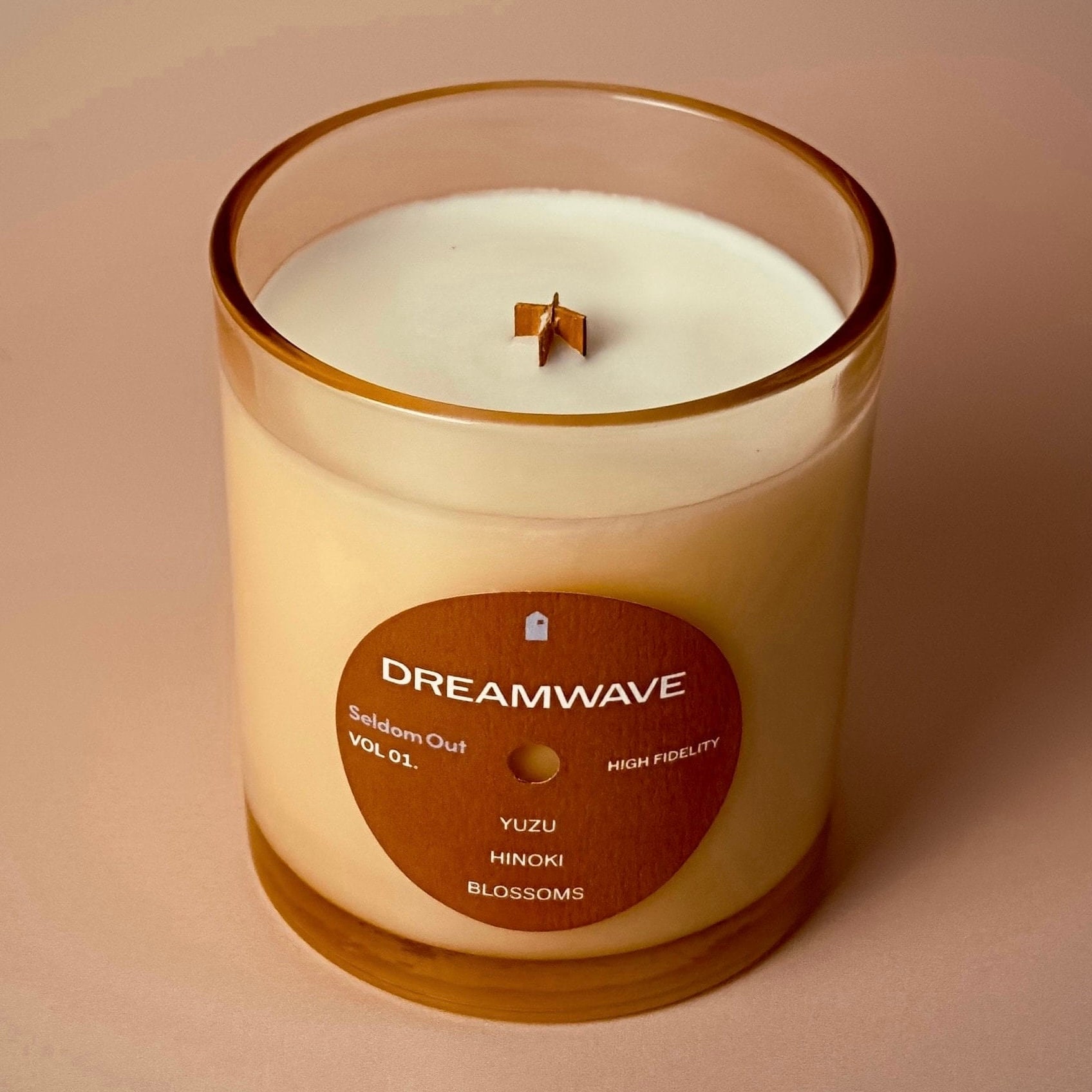 Hinoki Scented Candle | Soy-coconut Wax Blend & Wood Wick | Woody
