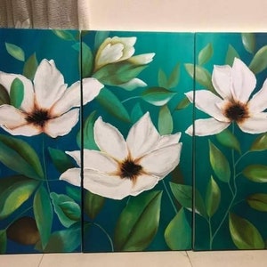 Peinture de fleurs acryliques