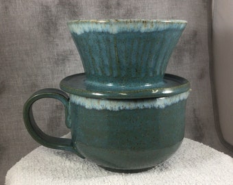 Stoneware Coffee Pour Over set, personal coffee Service