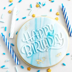 Happy Birthday - Acrylic Fondant Embosser