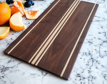 Wooden Bread Board/Cutting Board/Chopping Board Walnut & Maple