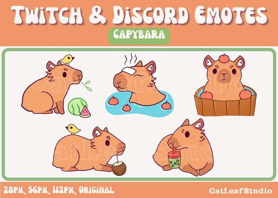Capybara Emotes Animal Emotes Twitch Discord Youtube - Etsy Capybara Emotes Animal Emotes Twitch Discord Youtube - Etsy
