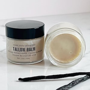 Tallow balm, Vanilla & Coffee Bean Infused Tallow BALM Nourishing, Organic Tallow Moisturizer, All skin types, Natural, Grass Fed Tallow