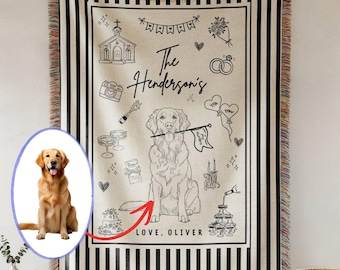Custom Wedding Woven Blanket Personalized Bridal Shower Gift for Bride To Be Wedding Keepsake Throw Personalized Anniversary Gift for Couple