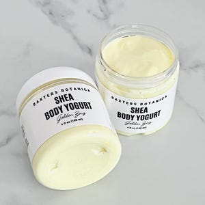 Vegan Body Yogurt, Moisturizing Light Summer Body Butter, Shea Butter Lotion, Lemon and Ginger, Self-Care, Birthday Gift, non greasy lotion
