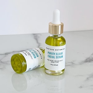 Clear Face Serum for Acne Prone Oily skin type, Organic Oil Balancing Moisturizing Treatment, Cleanser, Natural, Vegan Skincare, Handmade