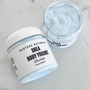 Vegan Body Yogurt | Moisturizing Light Summer Body Butter | Shea Butter Lotion | Geranium, Lavender, Rose, Self-Care, Birthday Gift