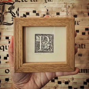 Original Printed Initial Letter, Victorian movable type letterpress, antique typography, Morris, printed Paper handmade gift, craft present image 1
