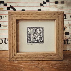 Original Printed Initial Letter, Victorian movable type letterpress, antique typography, Morris, printed Paper handmade gift, craft present image 3