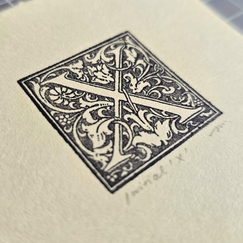 Original Printed Initial Letter, Victorian movable type letterpress, antique typography, Morris, printed Paper handmade gift, craft present image 4
