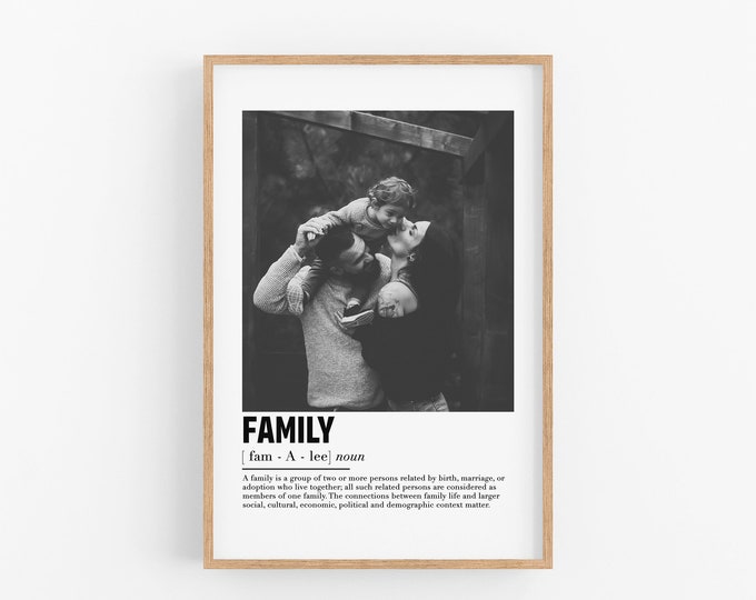 Custom Family Portrait Print With Personalized Message | Family picture for home | New home gift | Gift for family | Custom family art |