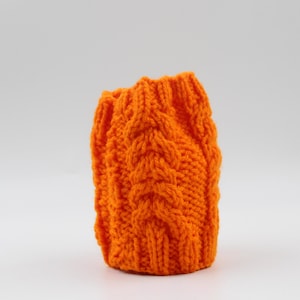Handmade Hand Knit Tall Acrylic Cable Knit Candle Cozy