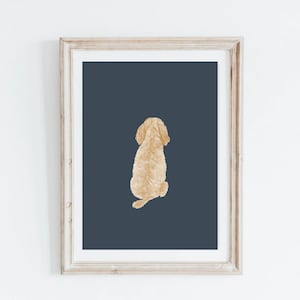 Descarga digital de Goldendoodle. Lámina de perro para decoración de habitación infantil. Arte mural de Goldendoodle para dormitorio de género neutro. Lámina de cachorro para habitación infantil. Perro dorado.