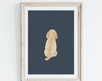 Impressão para berçário Goldendoodle: arte de filhotes com gênero neutro (download digital)