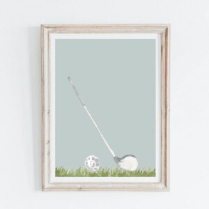Golf wall art. Golf digital print. Golf themed room. Golf watercolor digital download. Golf nursery decor. Golf home office decor.