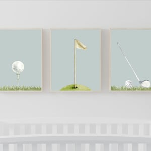Watercolor Golf Art Prints: Golf Nursery Decor (Digital Download)
