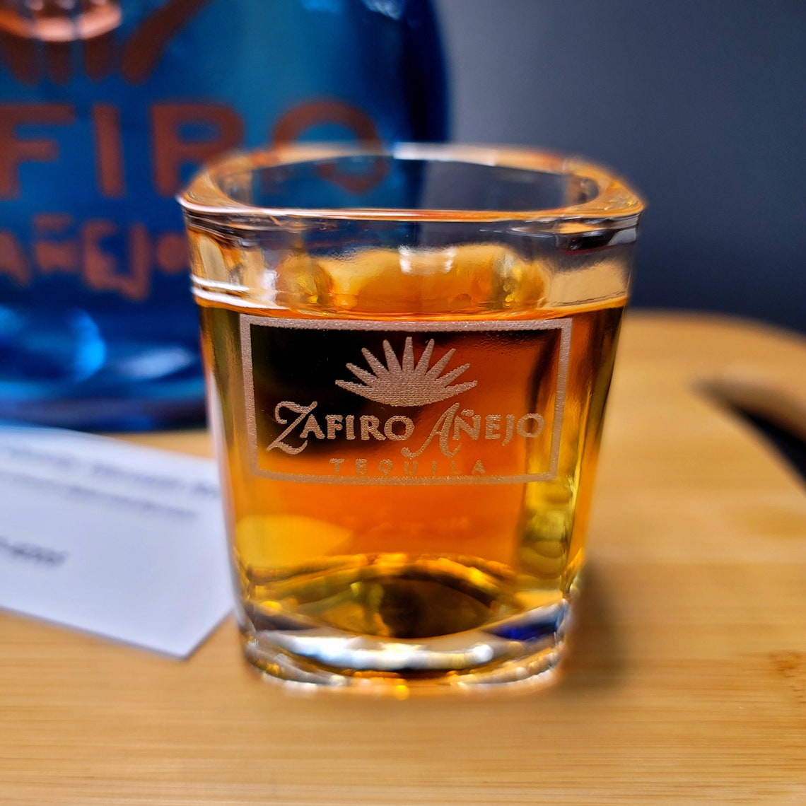Zafiro Añejo Tequila Bottle and Topper With 2 Shot Glass Set Etsy