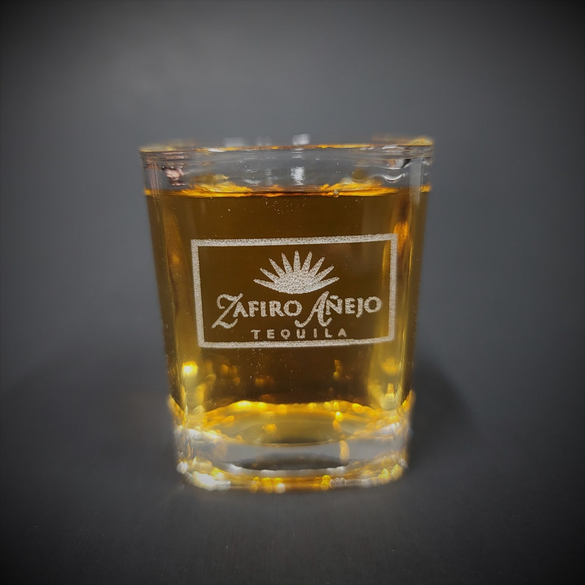 Zafiro Añejo Tequila Bottle Topper & Shot Glass Set With HHM Etsy