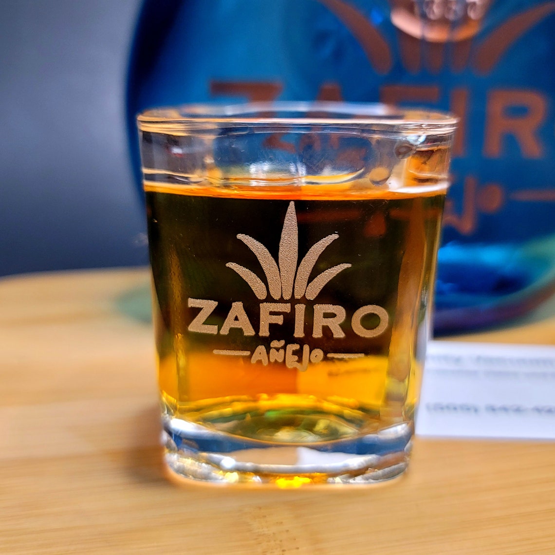 Zafiro Añejo Tequila Bottle and Topper With 2 Shot Glass Set Etsy