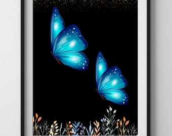 Butterfly Wall Art, Vintage Wall Art , Butterflies Print, Butterfly Art, wall art