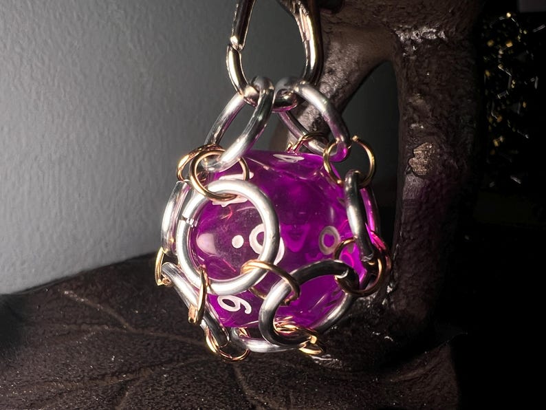 D20 Dice Cage | Keychain | DND - Etsy