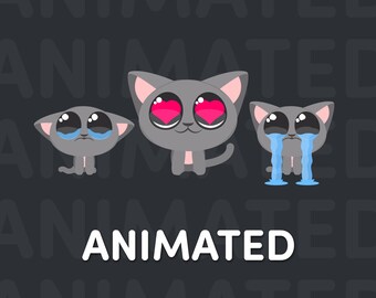 Cute Cat Animated Emotes – Twitch & Discord (3 Pack)