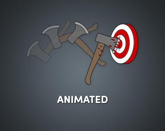 Animated Emote - Horror Bullseye Hatchet - Slasher - Discord - Twitch