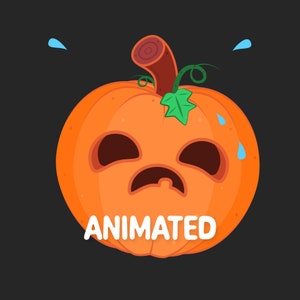 Animated Emote for Twitch - Cute Pumpkin - Scared - Fall - Halloween - Animated Emotes