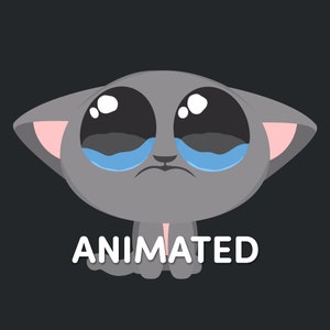 Animated Emote for Twitch - Cute Cat - Sad Cat Animated Emotes