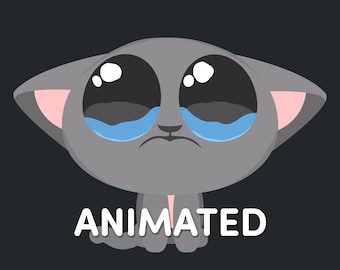 Animated Sad Cat Emote for Twitch & Discord