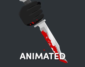 Animated Emote - Dripping 80s Horror Knife - Slasher - Discord - Twitch