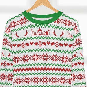 Christian Sweatshirt, Ugly Christmas Sweater Sweatshirt, Manger Scene Sweatshirt, Funny Sweatshirt, Angels, Sheep, Christian Christmas