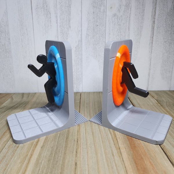 Portal Book Ends | Video Game Ends | DVD/Movie Ends 3D Printed | Free shipping! *SERVICE*