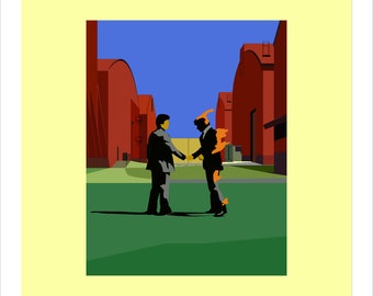 Pink Floyd, Wish You Were Here, Album Cover Illustration, Poster, Wall Art, Room Decor, Instant Digital Printable Download