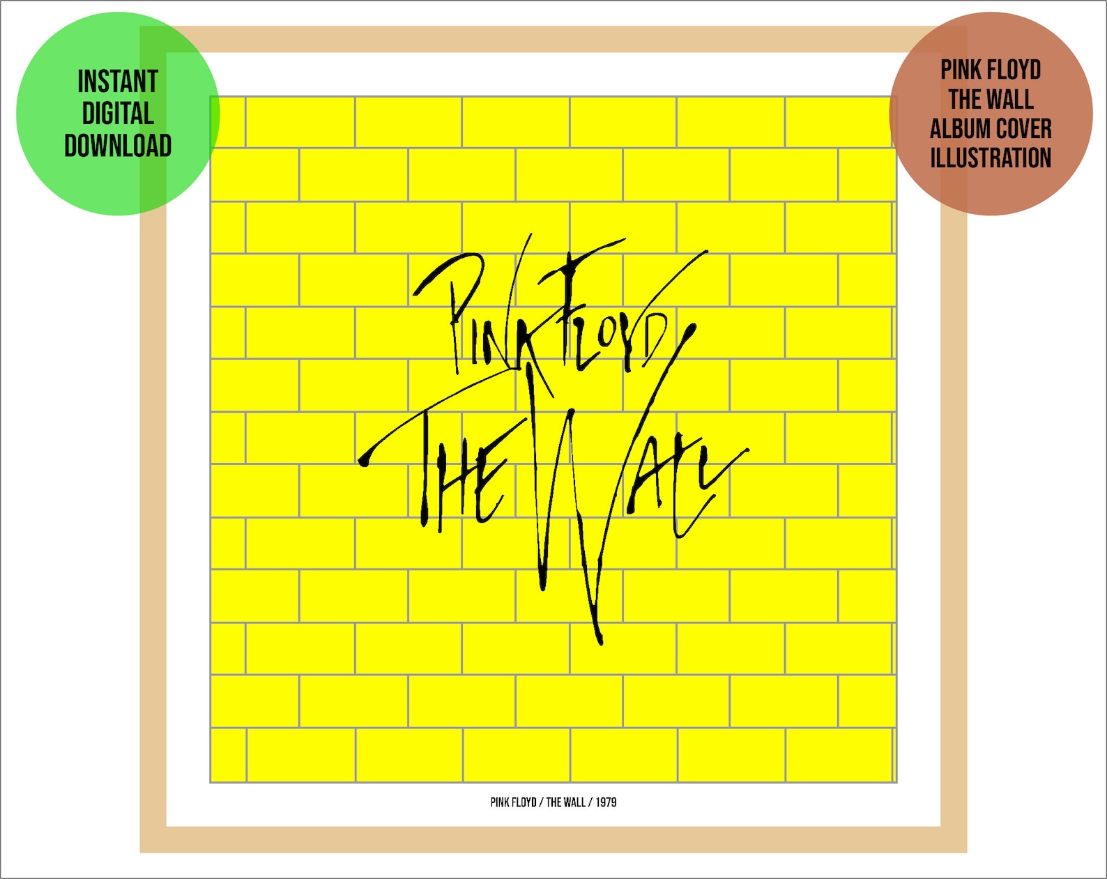 Pink Floyd, the Wall, Album Cover Illustration, Poster, Wall Art, Room